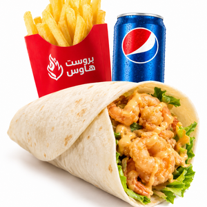 وجبة جمبري خبز تورتيلا