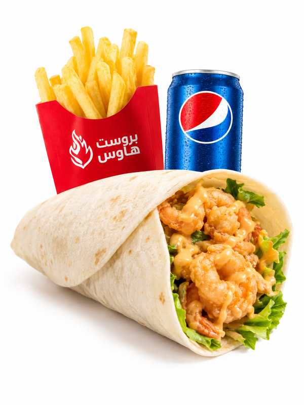 وجبة جمبري خبز تورتيلا